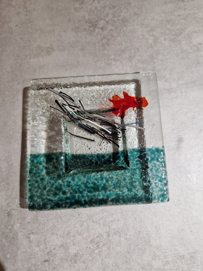 Conceição Cabral Glaskunst Object Turquoise Rood, Ophalen of Verzenden