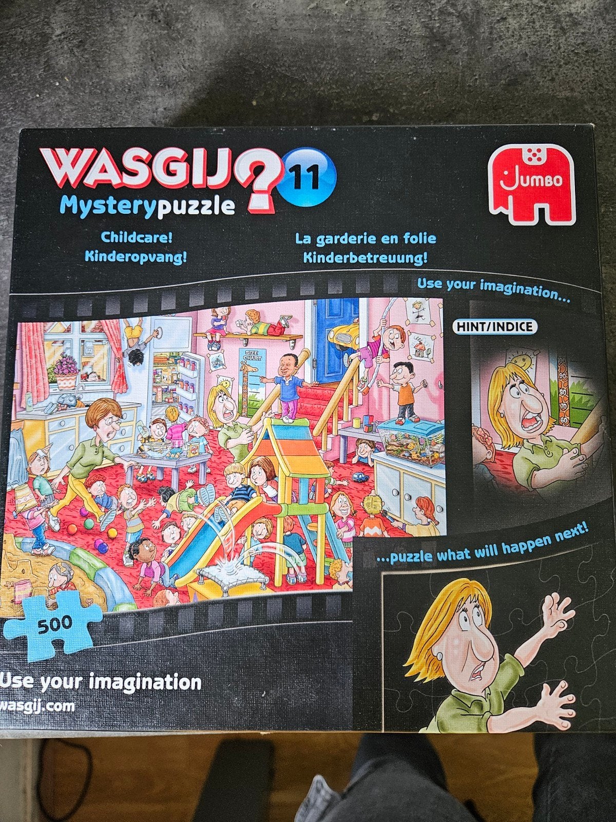 Wasgij mystery puzzle nr 11, kinderopvang 500 stukjes, Hobby en Vrije tijd, Denksport en Puzzels, Ophalen of Verzenden, 500 t/m 1500 stukjes