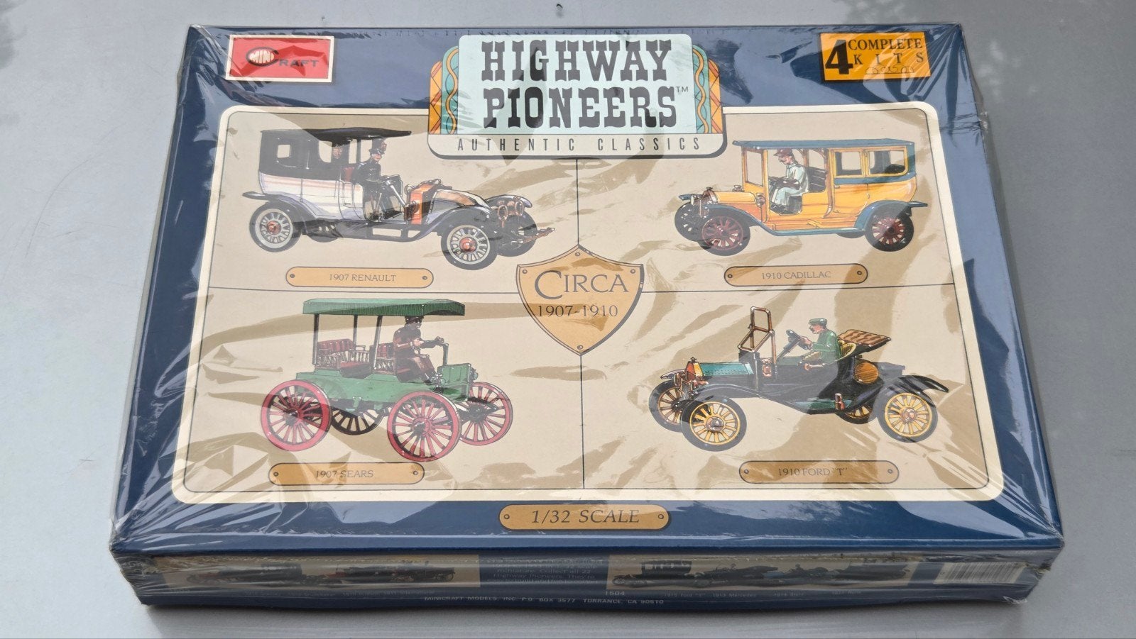 Oude MiniCraft 1:32 Renault Cadillac Ford Sears model kit, Overige merken, Gebruikt, Auto, Groter dan 1:32