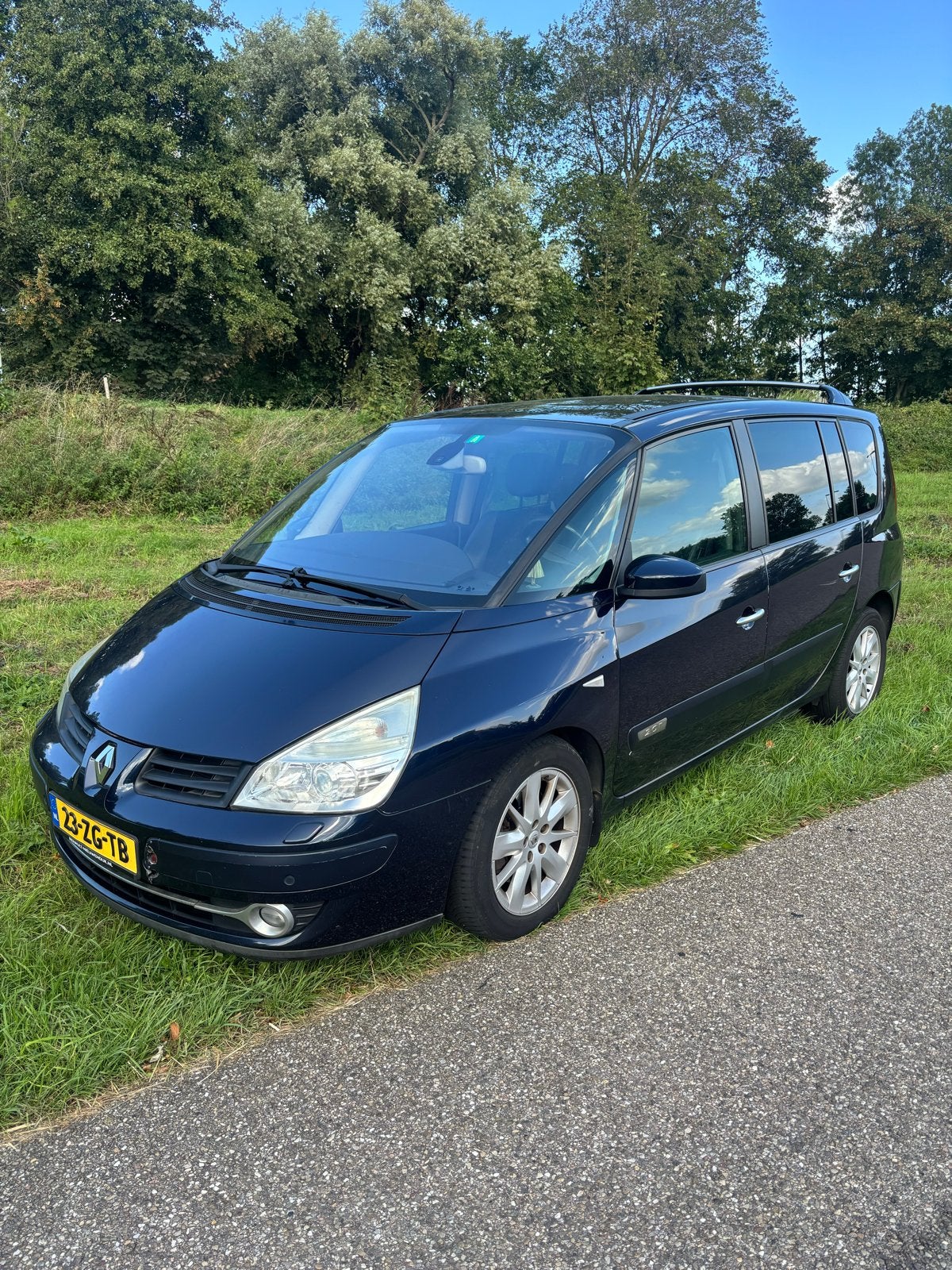 Renault Espace 2.0 16V Turbo 125KW AUT E4 2008 Blauw, Auto's, 1998 cc, Zwart, 4 cilinders, 2000 kg