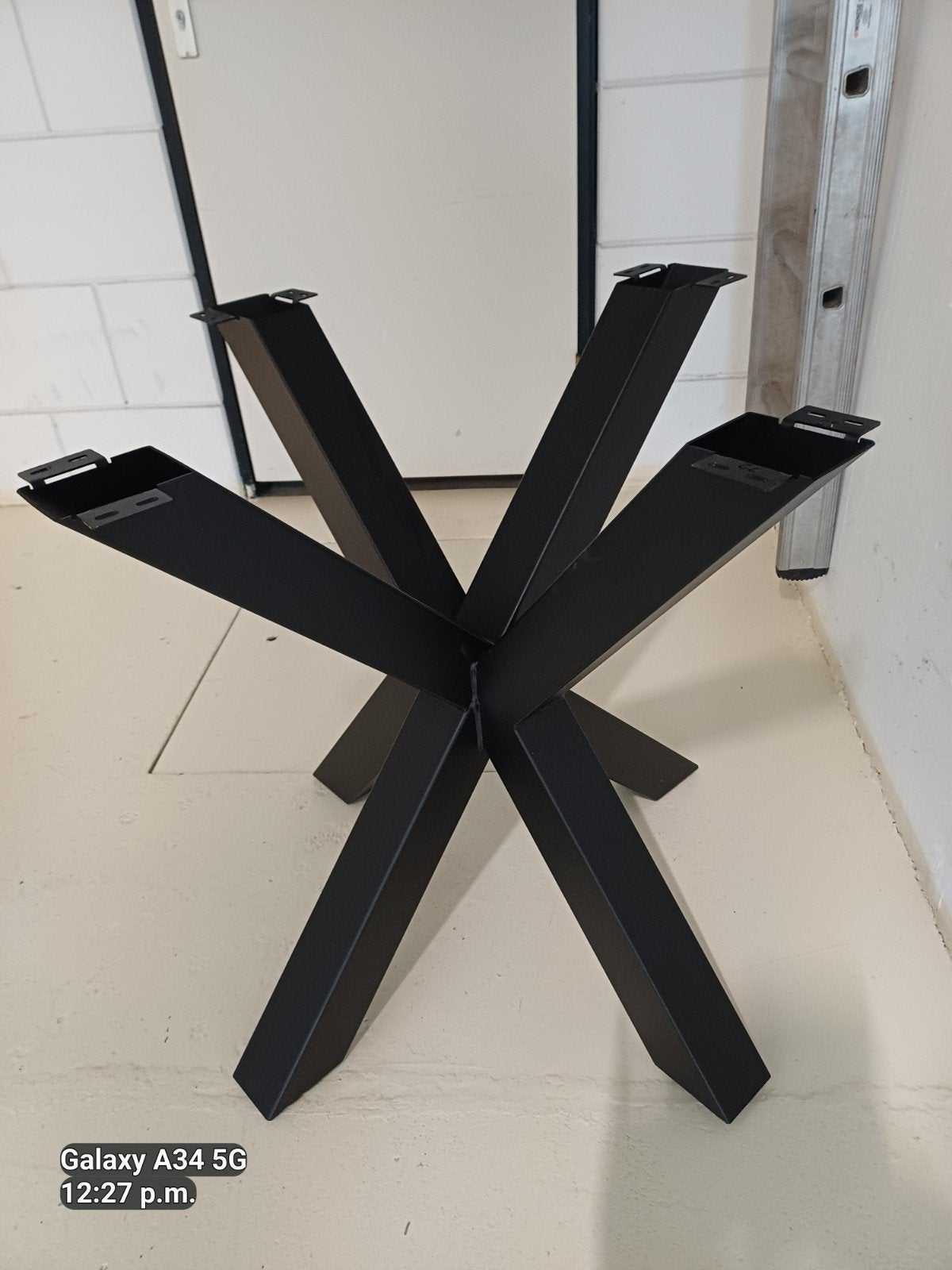Metalen tafelpoot, 4 poten, 75 cm hoog, Ophalen, Tafelpoot, 50 tot 100 cm, Zo goed als nieuw