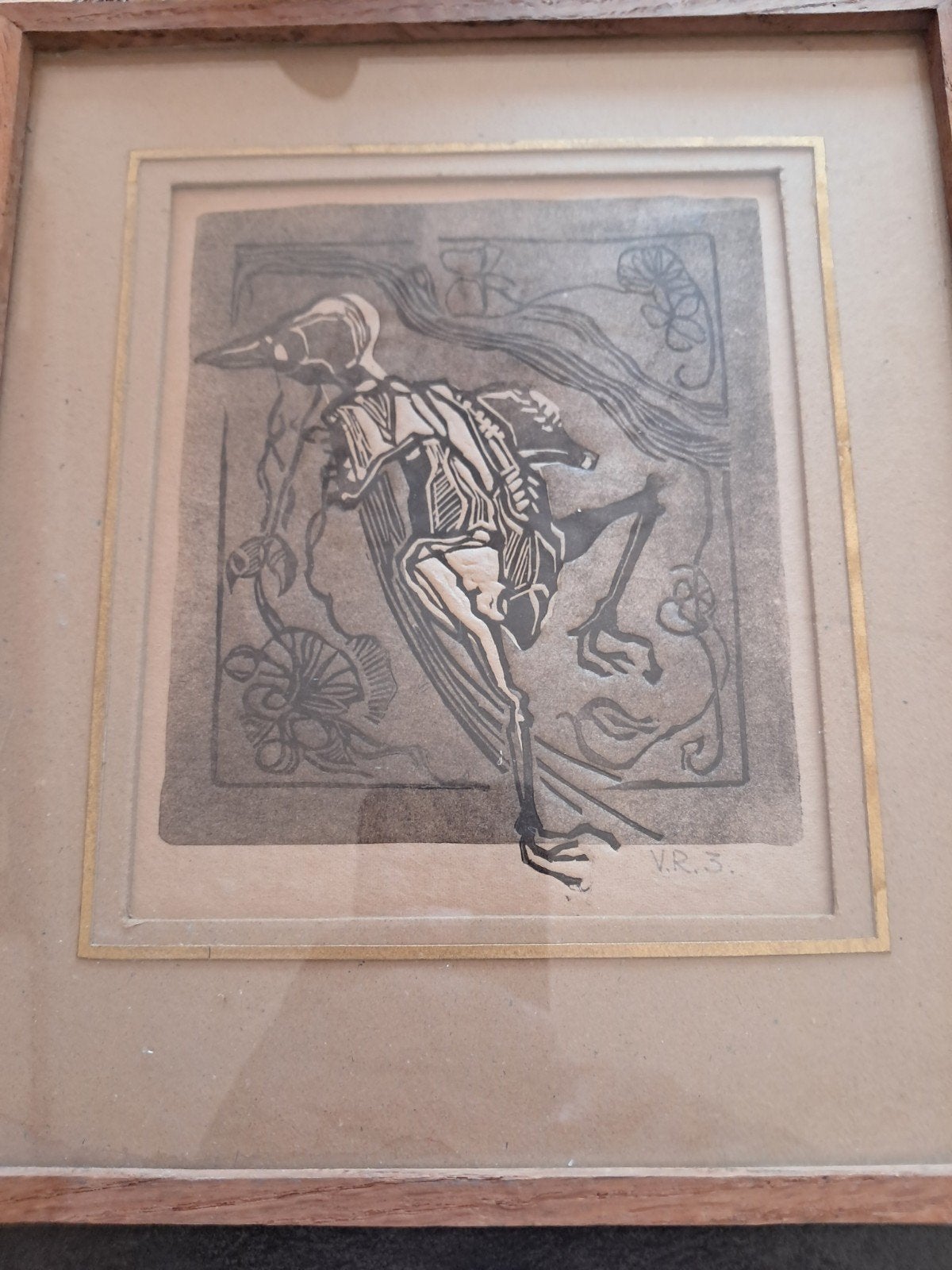 Ayzo Epeus van Humalda van Eysinga gravure, Ophalen, 25 cm, Ingelijst, Houtsnede
