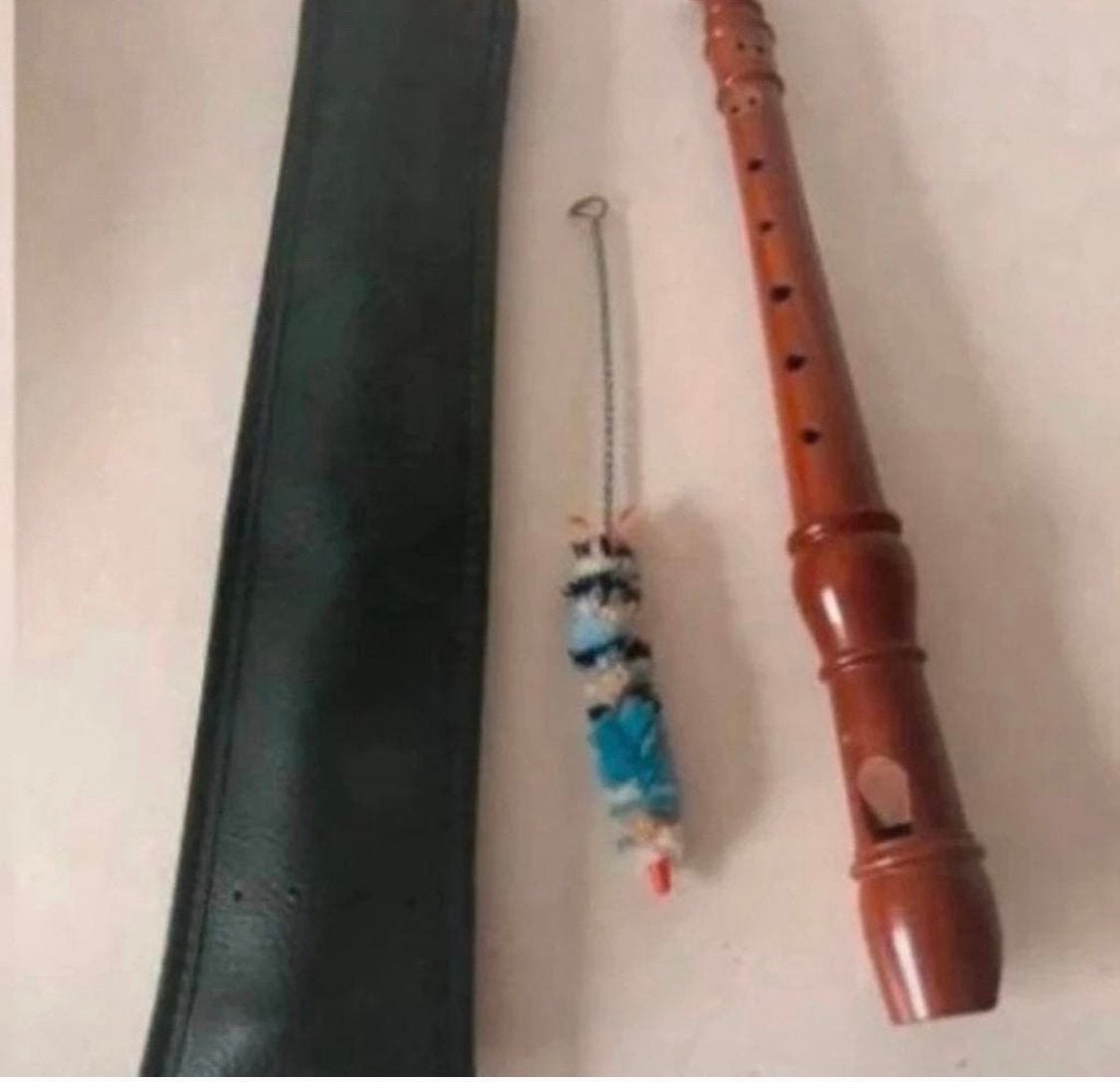 Mooie houten blokfluit met rager en hoes, Muziek en Instrumenten, Blaasinstrumenten | Blokfluiten, Ophalen of Verzenden, Gebruikt