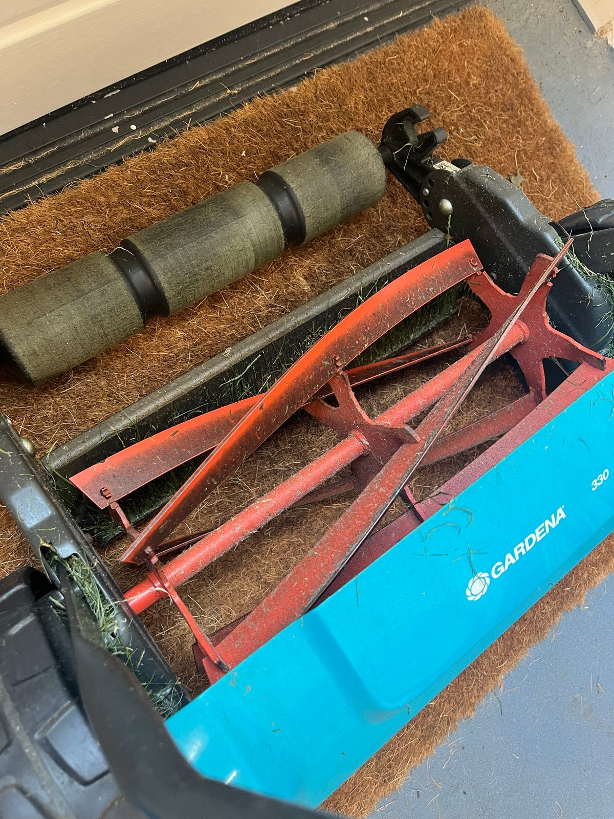 Gardena Grasmaaier 330 met opvangbak, Tuin en Terras, Ophalen, Gebruikt, Handgrasmaaier, Opvangbak