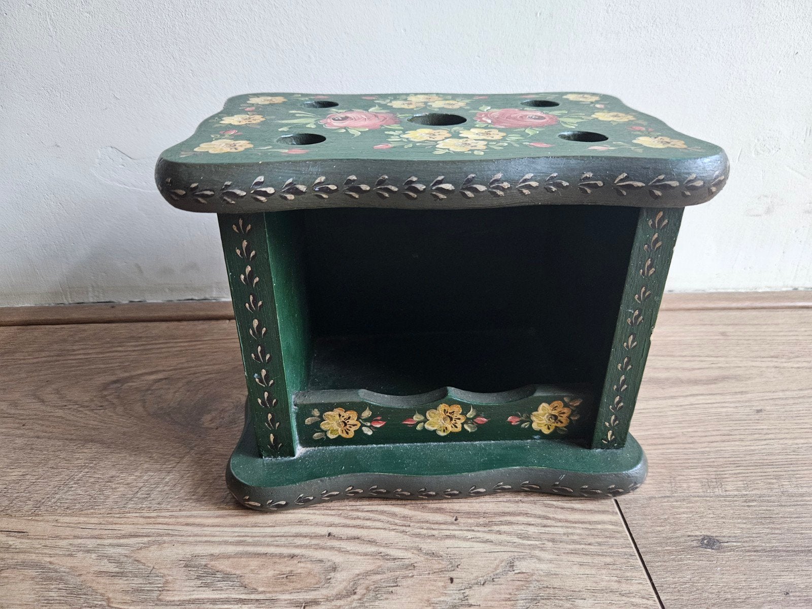 Vintage Hindeloopen Voetenwarmer - Groene met Bloemen, Ophalen of Verzenden