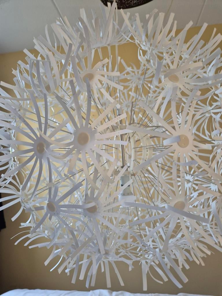 IKEA Maskros hanglamp - Witte papieren bloemen, Overige materialen, Gebruikt, 50 tot 75 cm, Ophalen of Verzenden