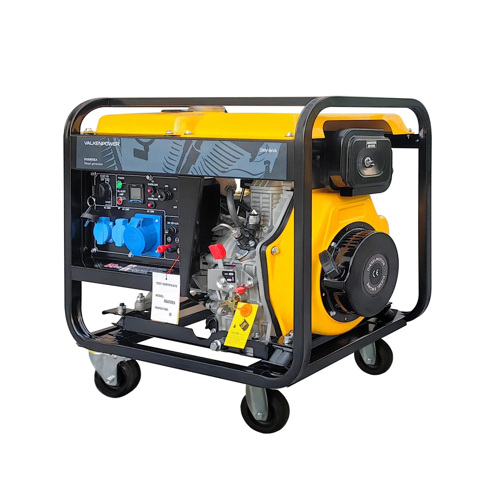 Diesel generator set open type 230V 6kVA met ATS, Ophalen, Nieuw