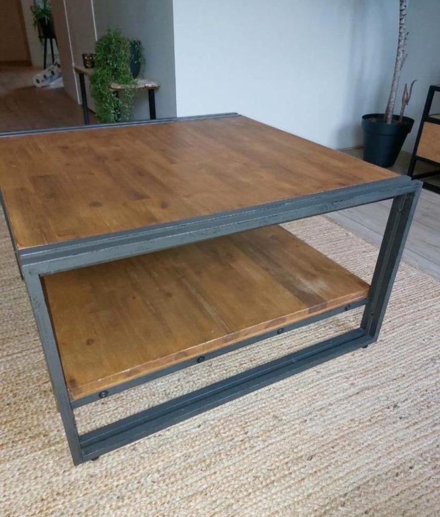 Salontafel, Ophalen, Gebruikt, 100 tot 150 cm, Vierkant
