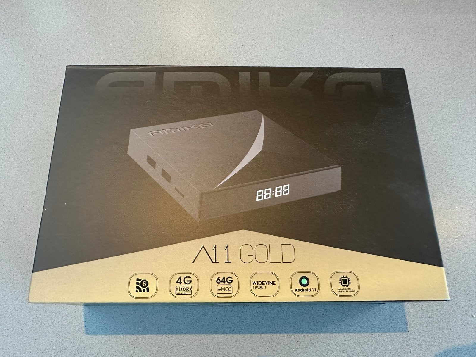 Amiko A11 Gold Android TV Box 4K UHD, Ophalen of Verzenden, Nieuw, HDMI, Zonder harde schijf