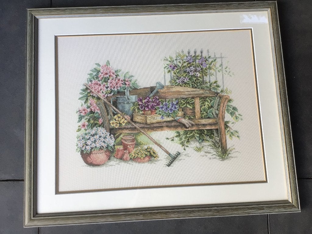 Borduur schilderij, Huis en Inrichting, Woonaccessoires | Lijsten, Ophalen, Gebruikt, Minder dan 50 cm, 50 tot 75 cm