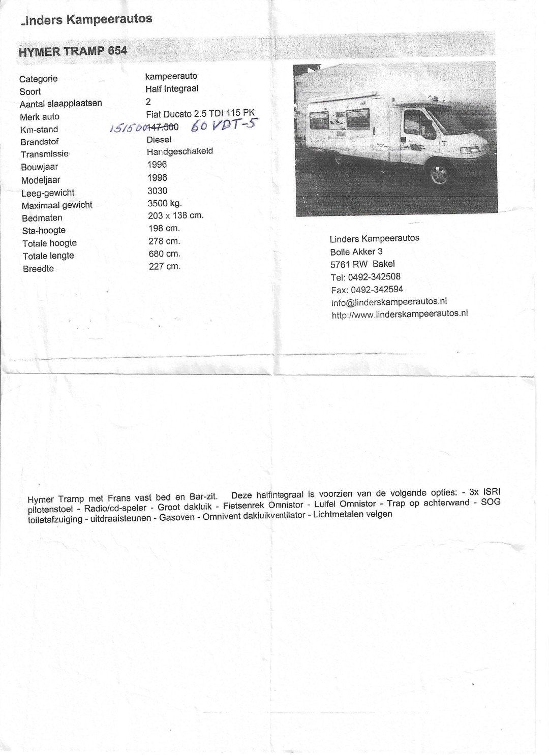 Hymer Tramp 654 Half-integraal Camper - Compact & Compleet, Tot en met 2, Particulier, Hymer, Half-integraal