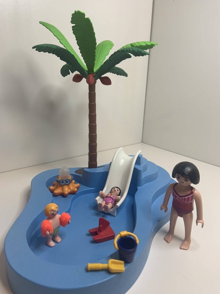 Playmobil 6673 Kinderbad met glijbaan (met doos), Gebruikt, Complete set, Overige typen, Ophalen of Verzenden