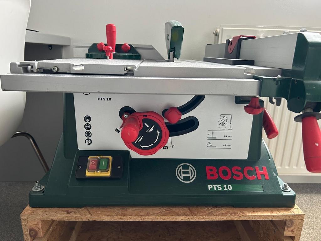 Bosch PTS 10 Tafelzaag incl bok, Ophalen, Gebruikt, Cirkelzaag, 70 mm of meer
