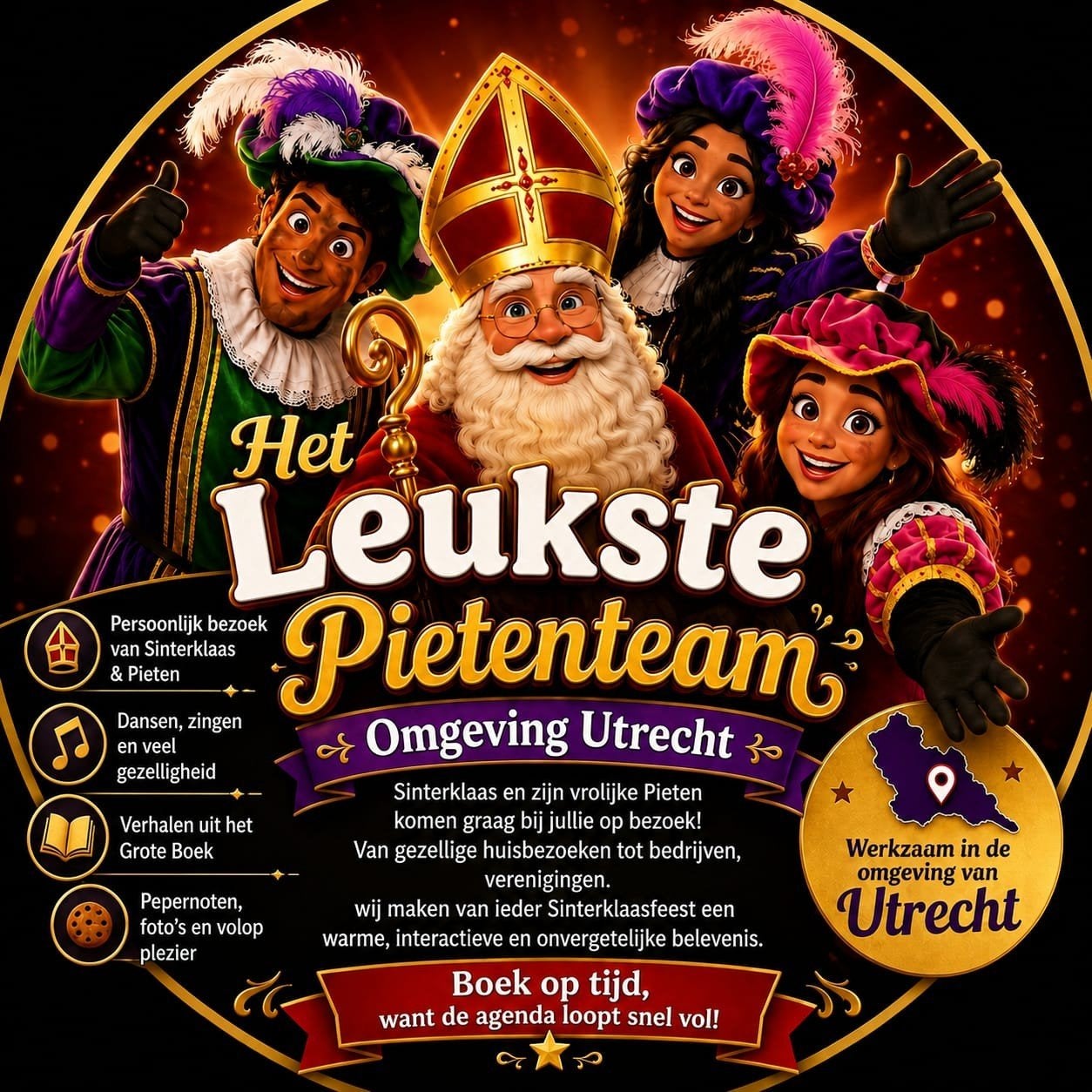 Sinterklaas en 3 pieten huren | Huisbezoeken | Bedrijven, Diversen, Ophalen of Verzenden