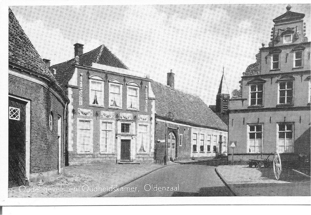 Oude gevels en Oudheidskamer, Oldenzaal - Ansichtkaart, Verzamelen, Ophalen of Verzenden, 1940 tot 1960, Ongelopen, Overijssel