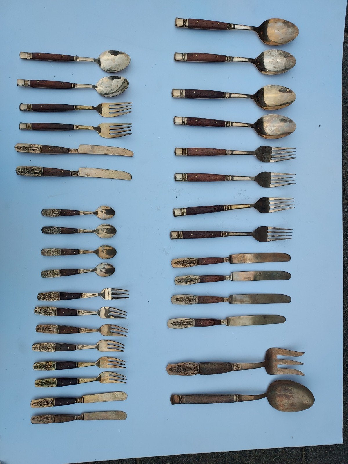 Bestek uit Thailand bronze nickel, Ophalen of Verzenden
