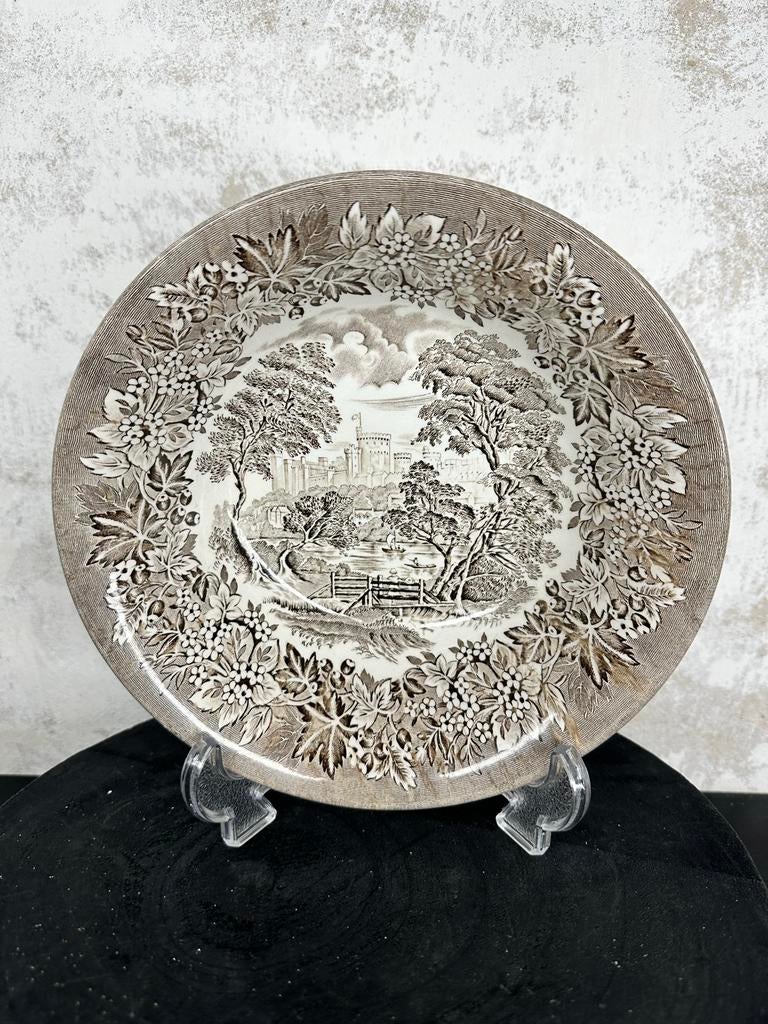 Vintage Staffordshire Engelse Schaal - Kasteeldecor, Ophalen of Verzenden