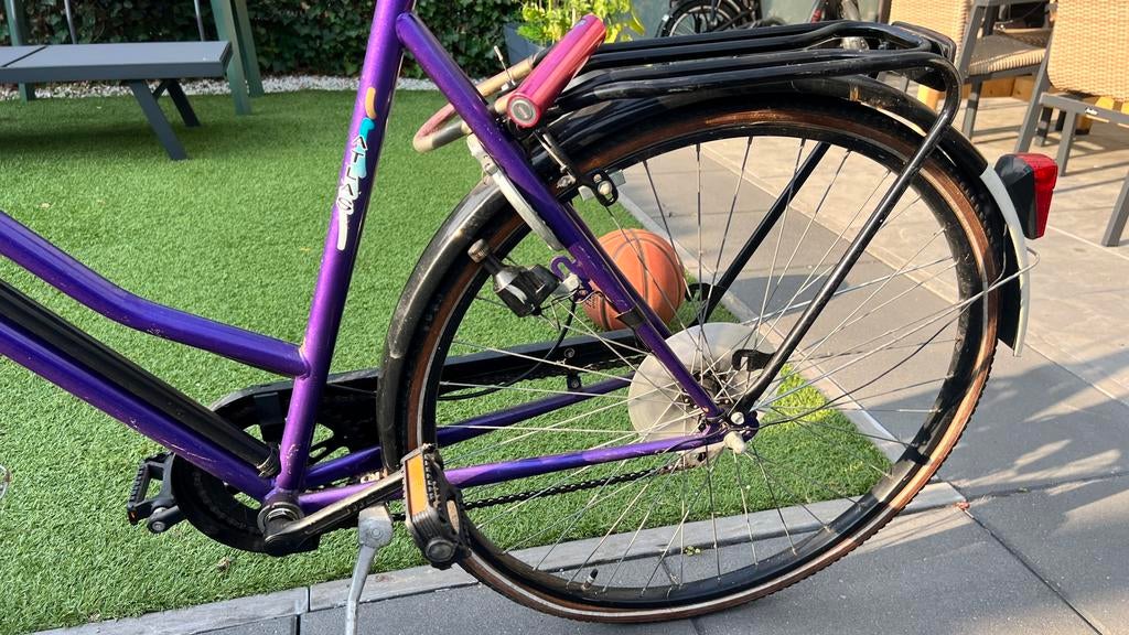 Paarse Aluminium Damesfiets - Atlas, Fietsen en Brommers, Fietsen | Dames | Damesfietsen, Gebruikt, Versnellingen, 50 tot 53 cm