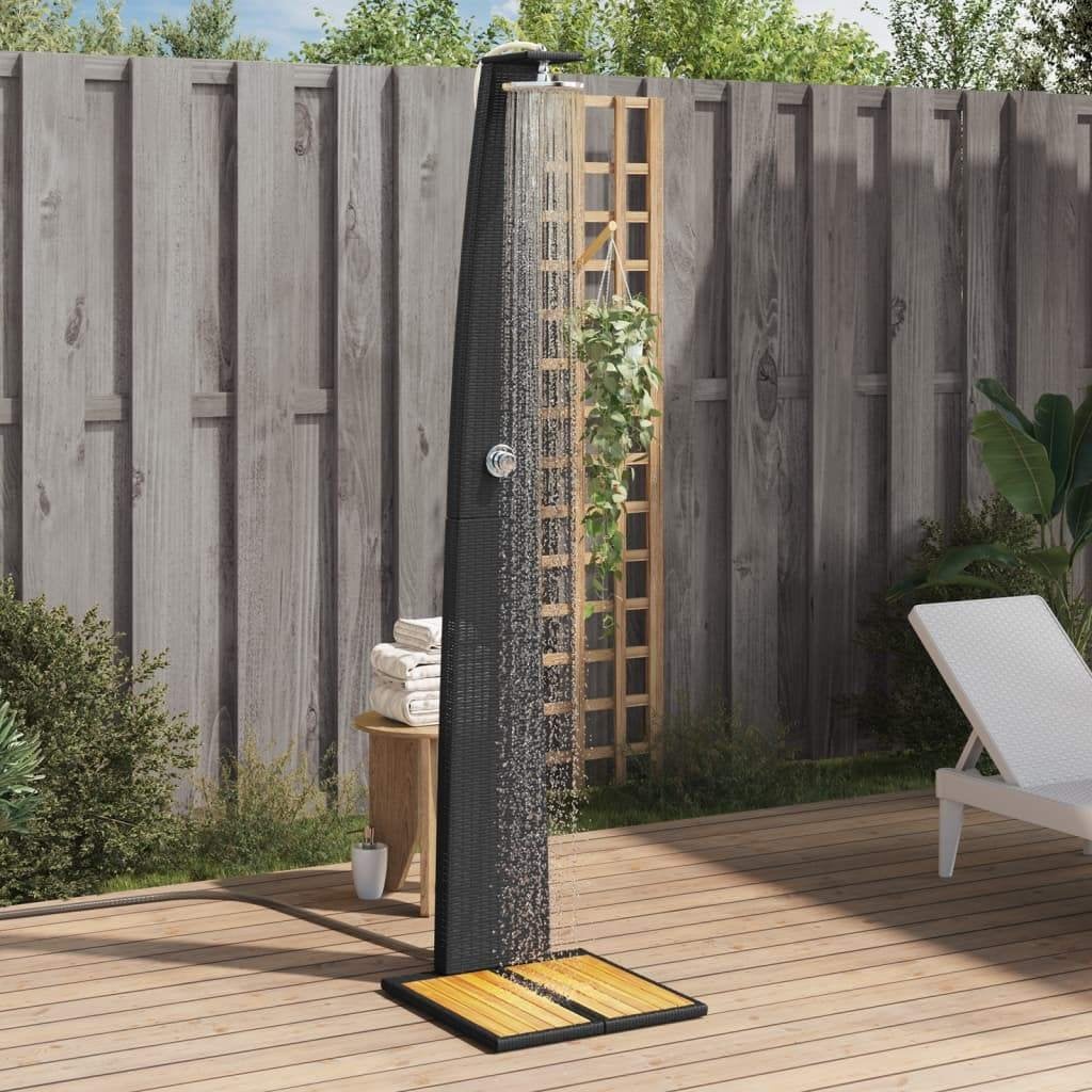 Tuindouche buitendouche poly rattan zwart GRATIS BEZORGD!, Verzenden, Overige typen, Nieuw, Nvt
