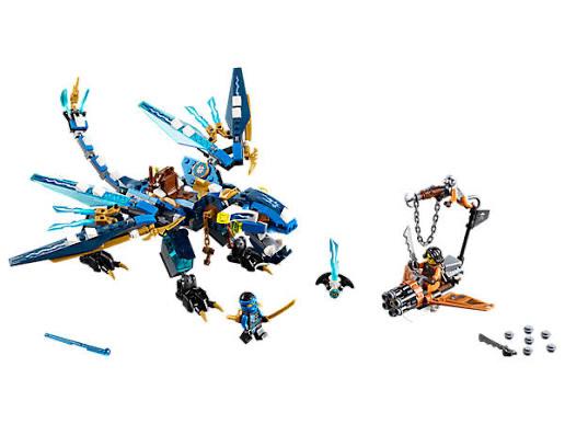 Lego Ninjago 70602 Jay's Elementdraak, Gebruikt, Lego, Ophalen of Verzenden, Compleet