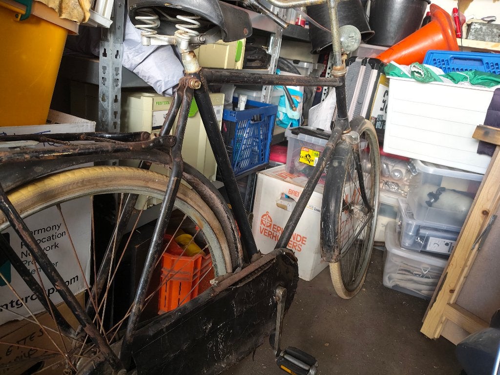 Gazelle heren fiets 1950, Fietsen en Brommers, Fietsen | Heren | Herenfietsen, Ophalen, Terugtraprem, Gebruikt, 57 tot 61 cm