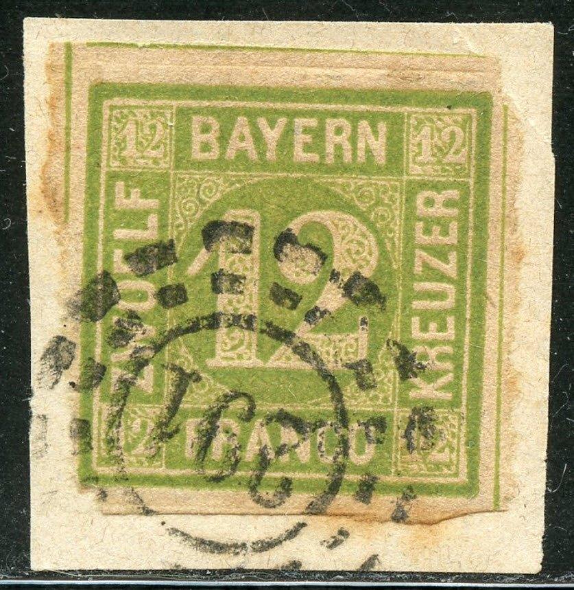 Duitse Staaten - Bayern 12 gestempeld, Postzegels en Munten, Verzenden, Overige periodes, Gestempeld