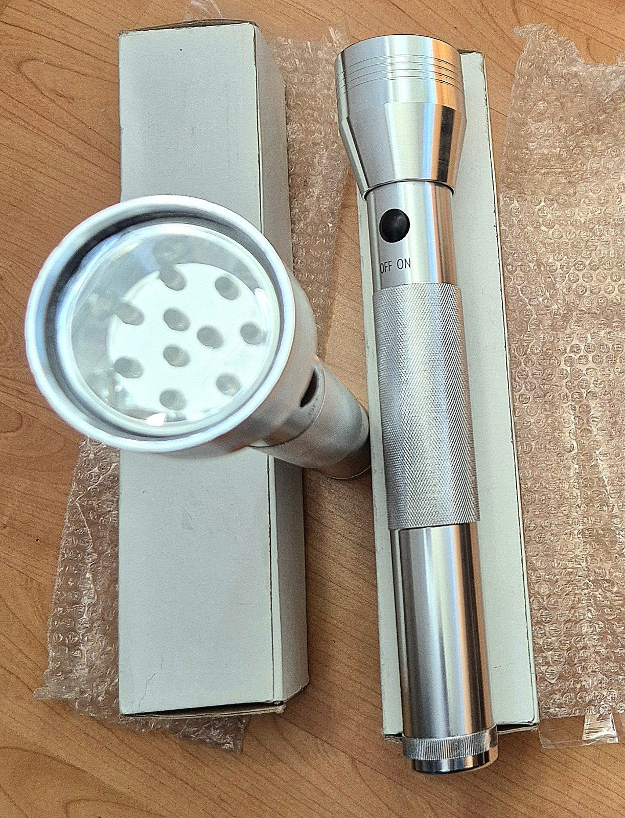 LED Zaklamp Aluminium 30cm, Ophalen of Verzenden, Nieuw, Batterij