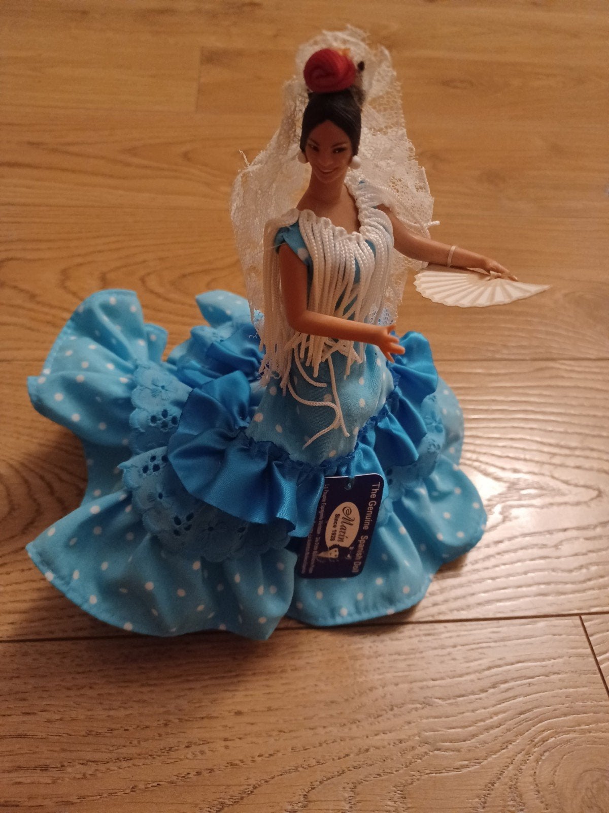 Marin Chiclana Spaanse Flamenco danseres op voet, 14 cm, Ophalen of Verzenden, Zo goed als nieuw, Pop