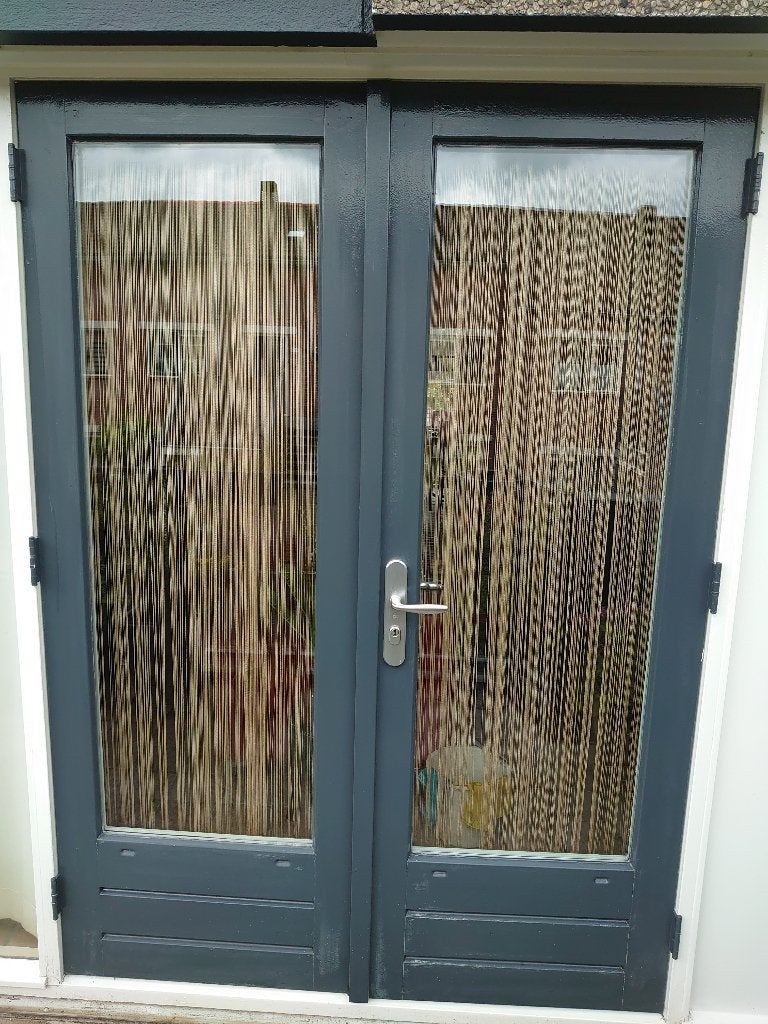 Hardhout tuindeuren dubbel HR++glas SKG*** ca152,5x213cm, Doe-het-zelf en Verbouw, Deuren en Horren, Ophalen, 120 cm of meer, Glas