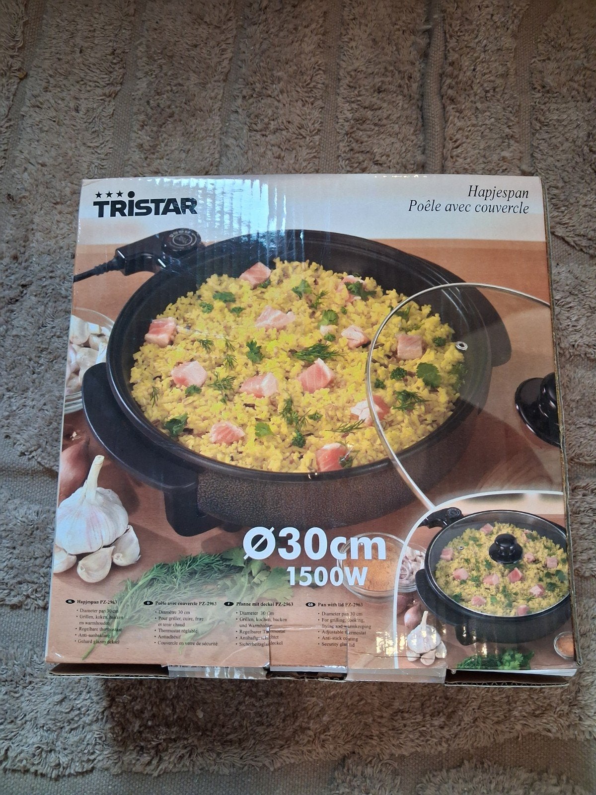 Tristar Hapjespan Ø30cm 1500W - Zo goed als nieuw, Ophalen of Verzenden, Zo goed als nieuw, Overige materialen