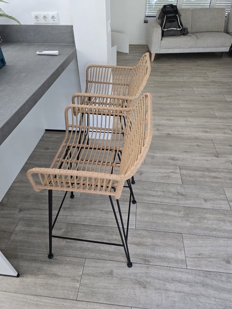 2 barkrukken, Huis en Inrichting, Barkrukken, Ophalen, Metaal, Met voetsteun, 60 tot 90 cm