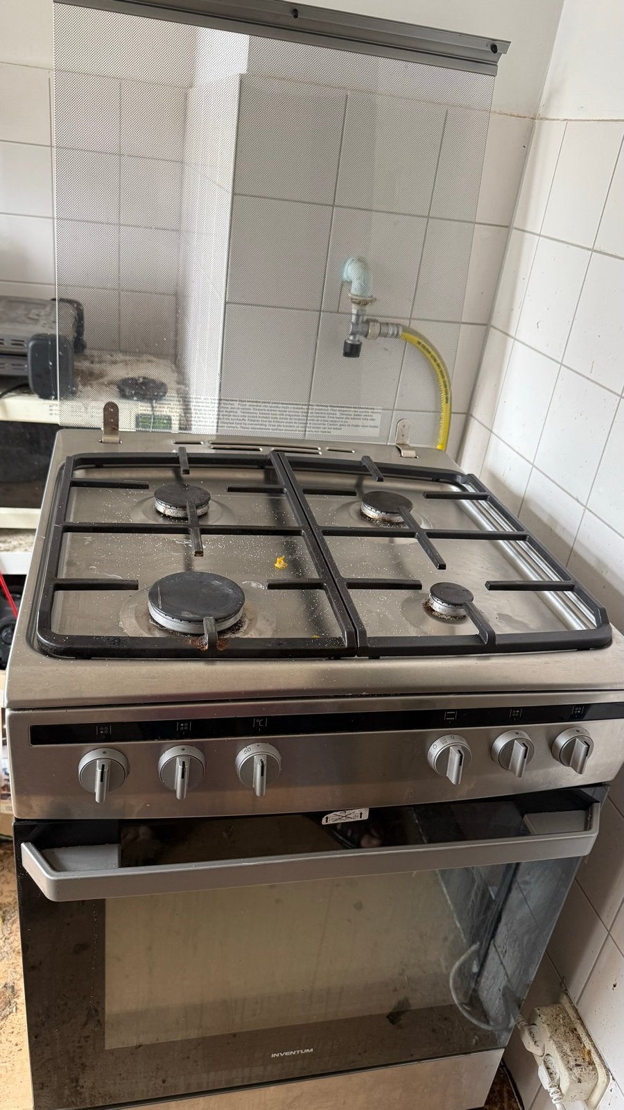 Inventum gasfornuis met oven, Ophalen, Gebruikt, 60 cm of meer, 4 kookzones