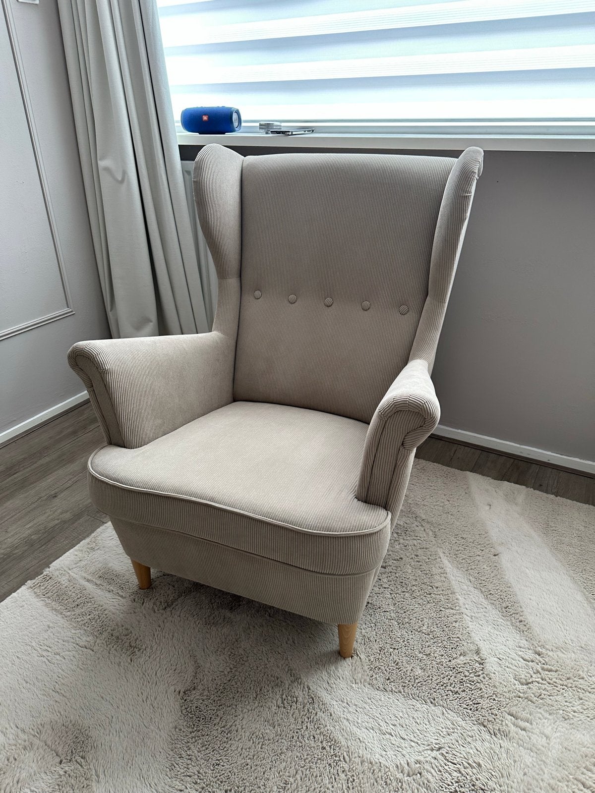 IKEA STRANDMON oorfauteuil - Zo goed als nieuw, Ophalen, Zo goed als nieuw, Stof, 75 tot 100 cm