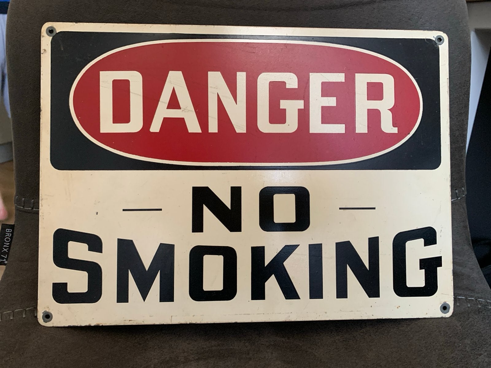 Metalen bord: Danger - No Smoking -, Ophalen of Verzenden, Gebruikt