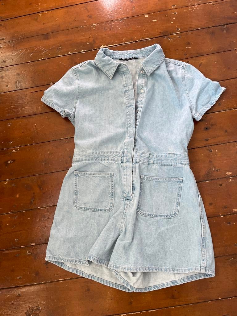 ZARA denim jumpsuit dames - valt als L, Kleding | Dames, Jumpsuits, Ophalen of Verzenden, Gedragen, Maat 42/44 (L), Blauw