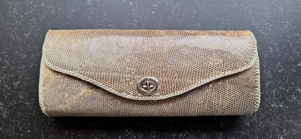 Vintage slangenleer enveloppe tas, Ophalen of Verzenden, Zo goed als nieuw, Leer