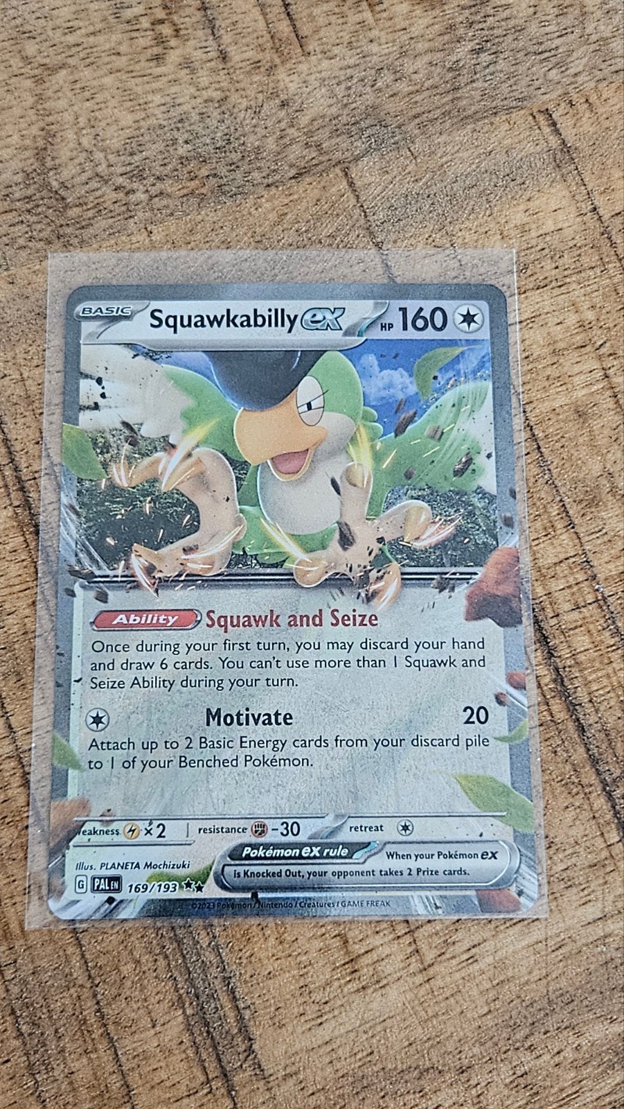 Squawkabilly ex Pokémon Kaart - 169/193, Ophalen of Verzenden, Zo goed als nieuw, Losse kaart
