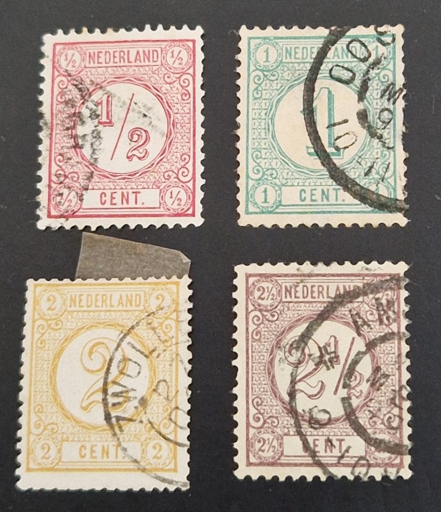 Nederland 1876 - nvph 30-33 - Cijferzegels, Postzegels en Munten, Ophalen of Verzenden, T/m 1940, Gestempeld