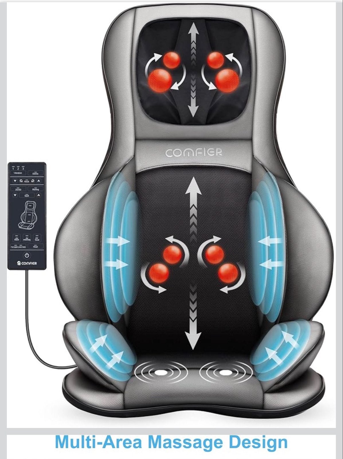 Comfier Shiatsu Massagestoel met Warmte en Vibratie, Ophalen, Zo goed als nieuw, Massagestoel of Kussen