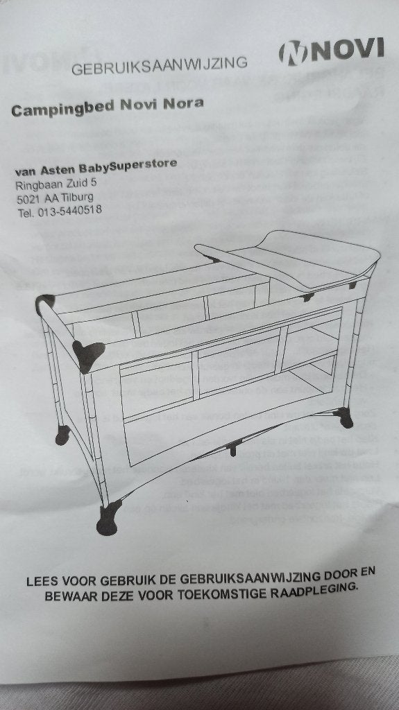 Camping bedje met verschoond aankleed kussen blauw (NIEUW), Ophalen, Nieuw, Overige typen