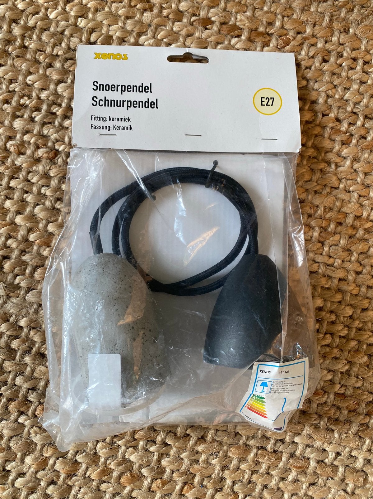 2 Xenos Snoerpendel E27 Fitting Keramiek Beton, Ophalen of Verzenden, Nieuw