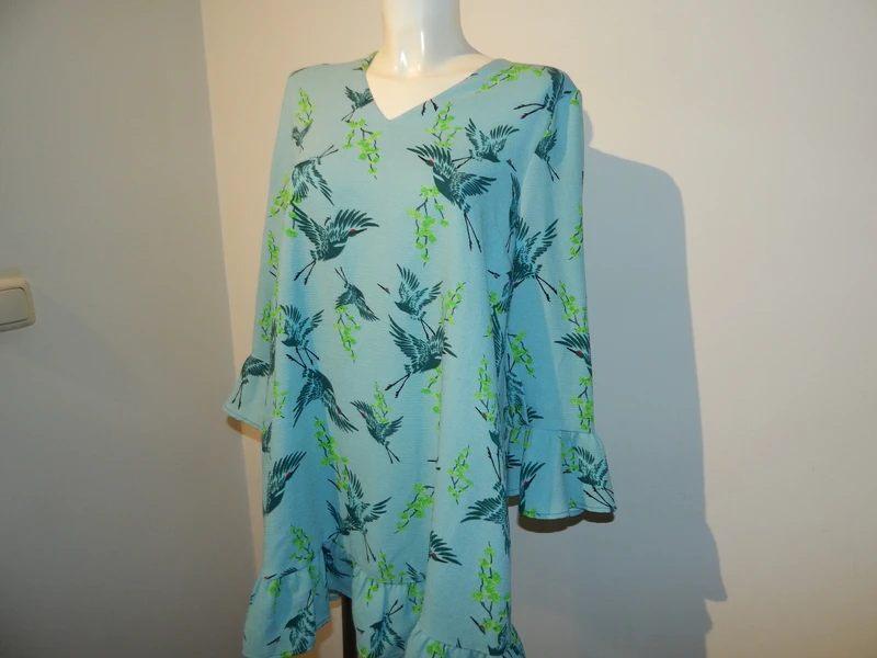 Essentiel Antwerp jurk vogel print mooie frisse tinten M, Maat 38/40 (M), Zo goed als nieuw, Verzenden, Blauw