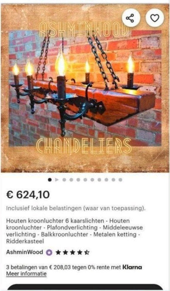Prachtige antieke smeedijzeren kasteellamp XXL, Ophalen of Verzenden