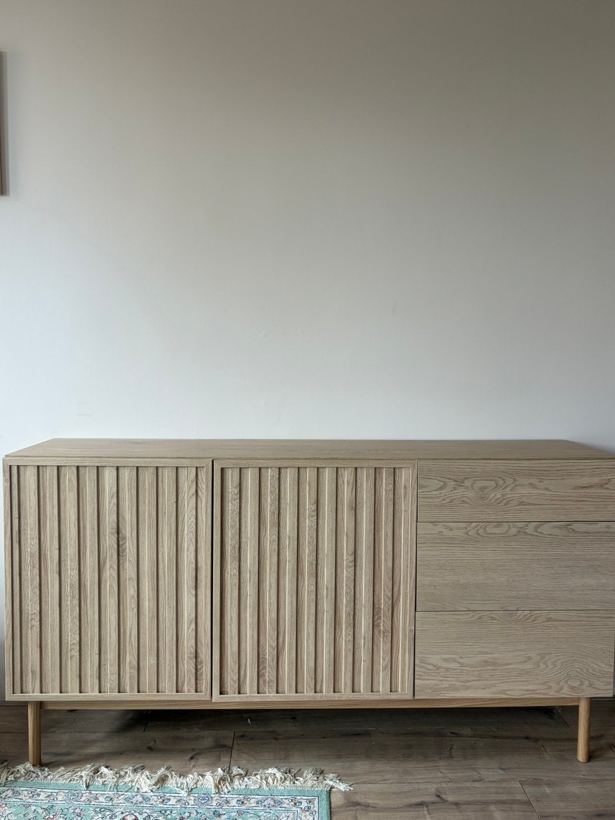 Eiken Dressoir 159x37x84 cm - Meubella, Ophalen, 150 tot 200 cm, Eikenhout, Zo goed als nieuw
