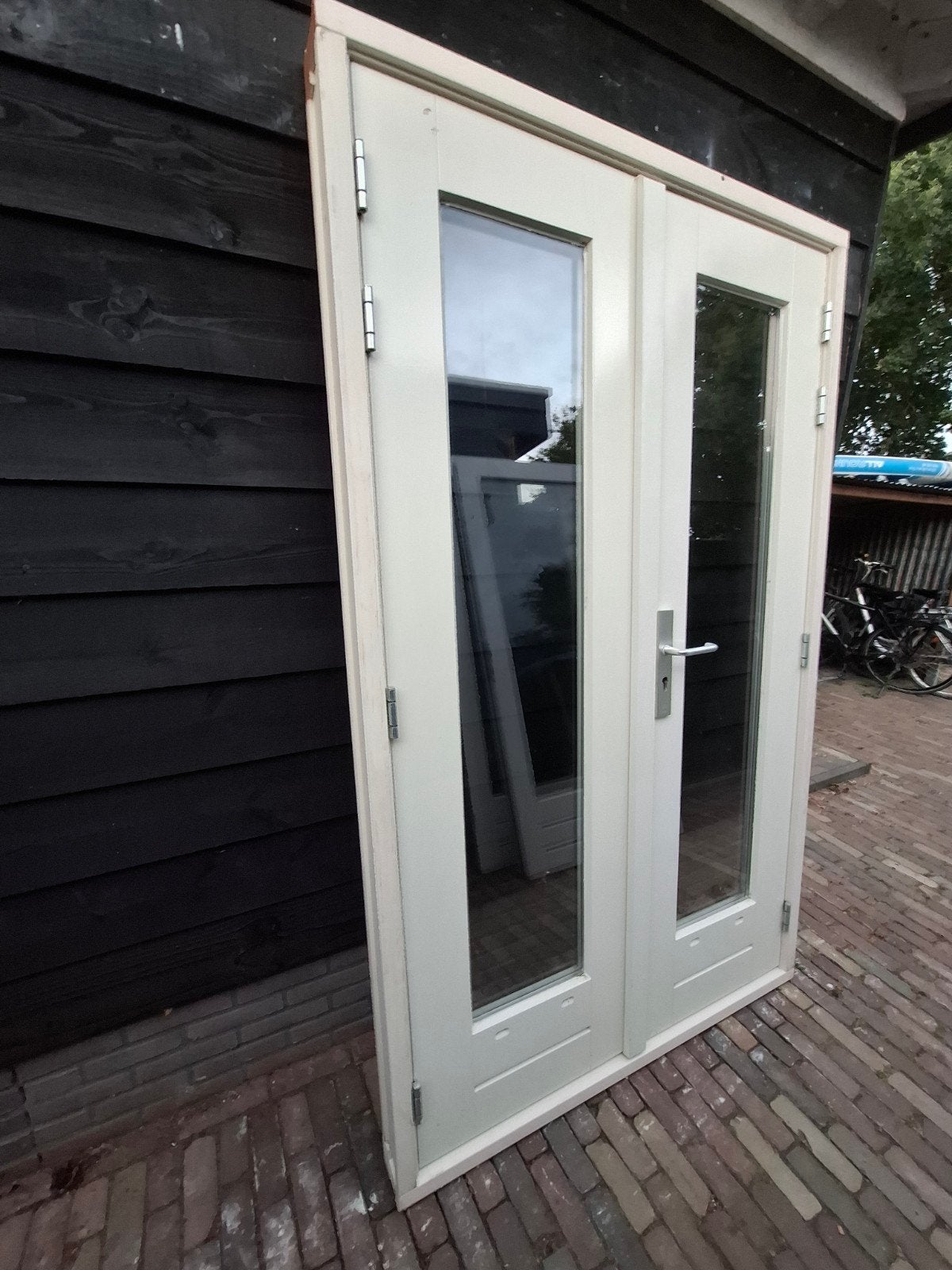 Openslaande tuindeuren dubbel glas deuren terrasdeuren pui, Ophalen, Deurkozijn, 225 cm of meer, Zo goed als nieuw