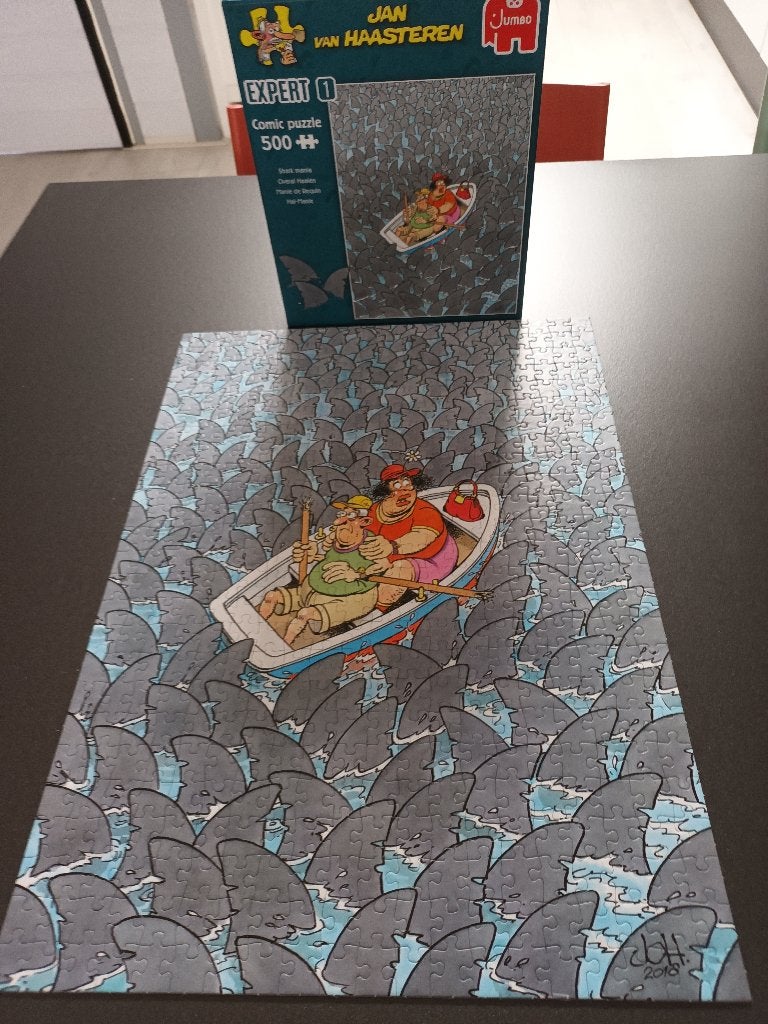 Overal Haaien van Jan van Haasteren Expert 1, Ophalen of Verzenden, 500 t/m 1500 stukjes, Nieuw, Legpuzzel