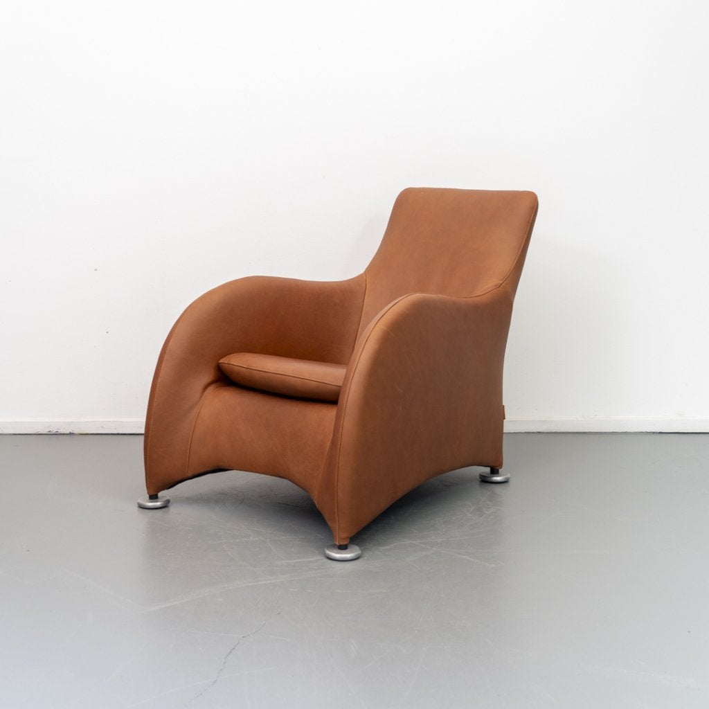 Montis Loge Fauteuil Buffaloleder Cognac - Aluminium