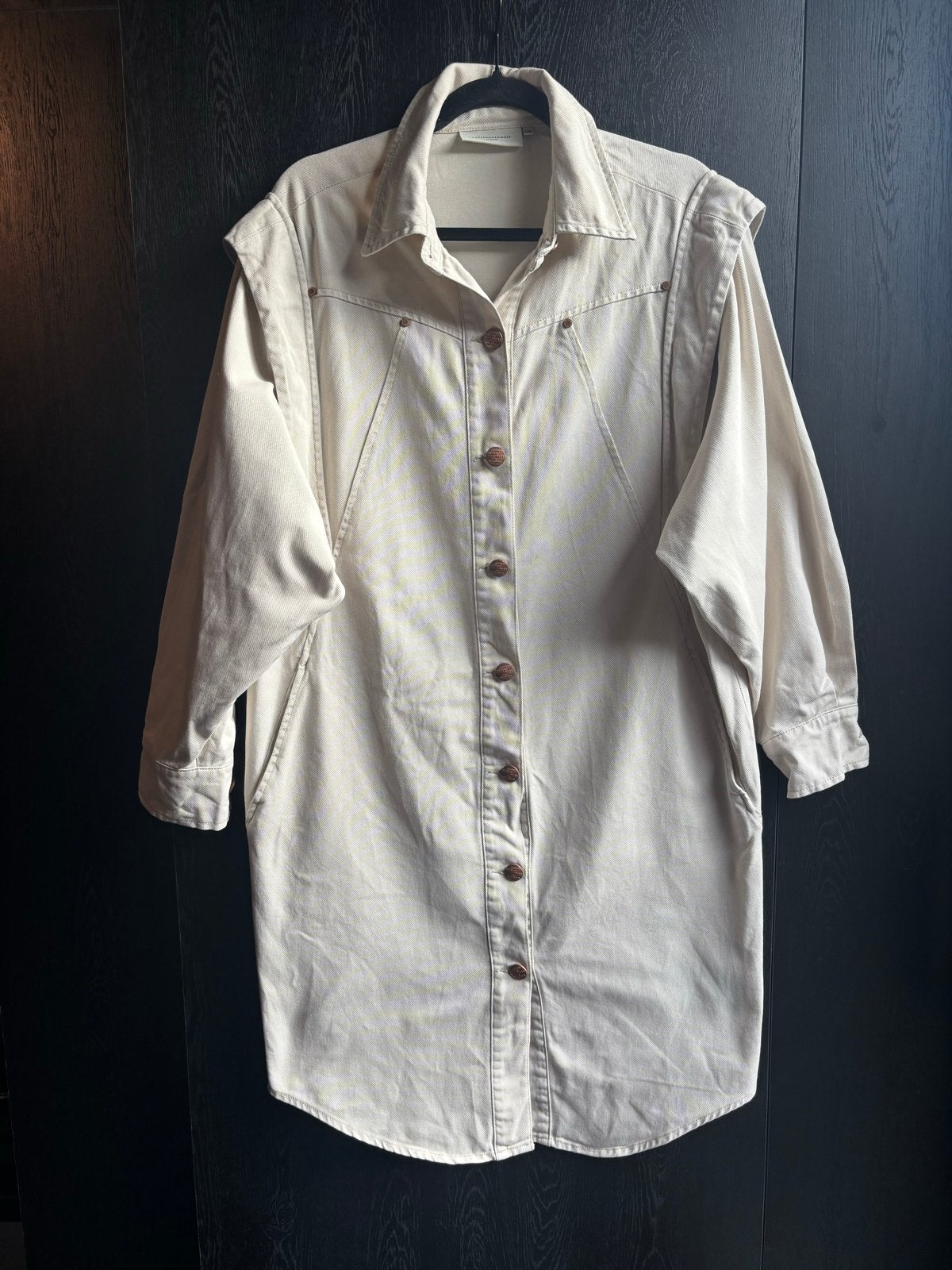 Copenhagen Muse spijkerjurk/jas S/M, Verzenden, Beige, Zo goed als nieuw, Knielengte