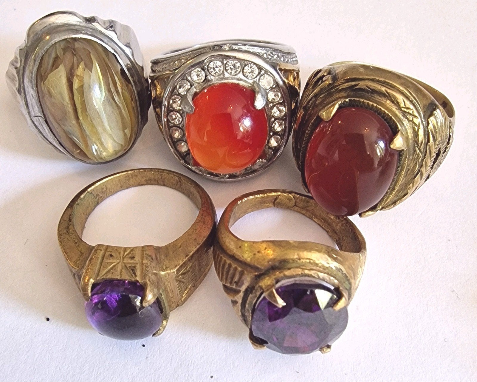 5 vintage ringen, Ophalen of Verzenden, Zilver, Zilver, Dame