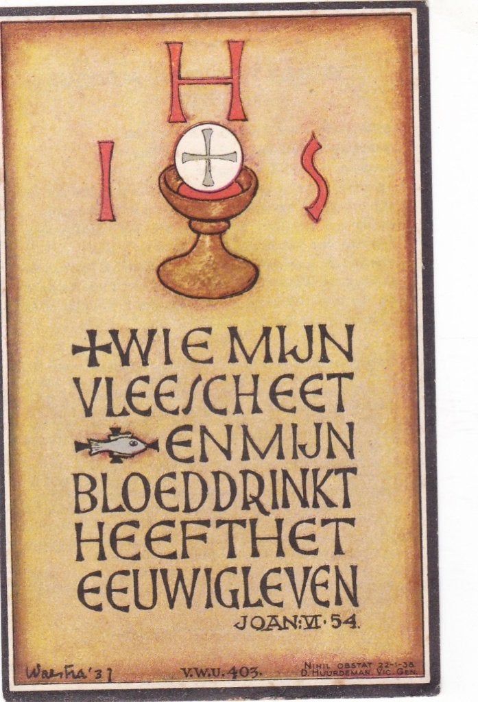 Priester J. H. A. ter HEERDT  1886-1960, Verzamelen, Verzenden, Bidprentje